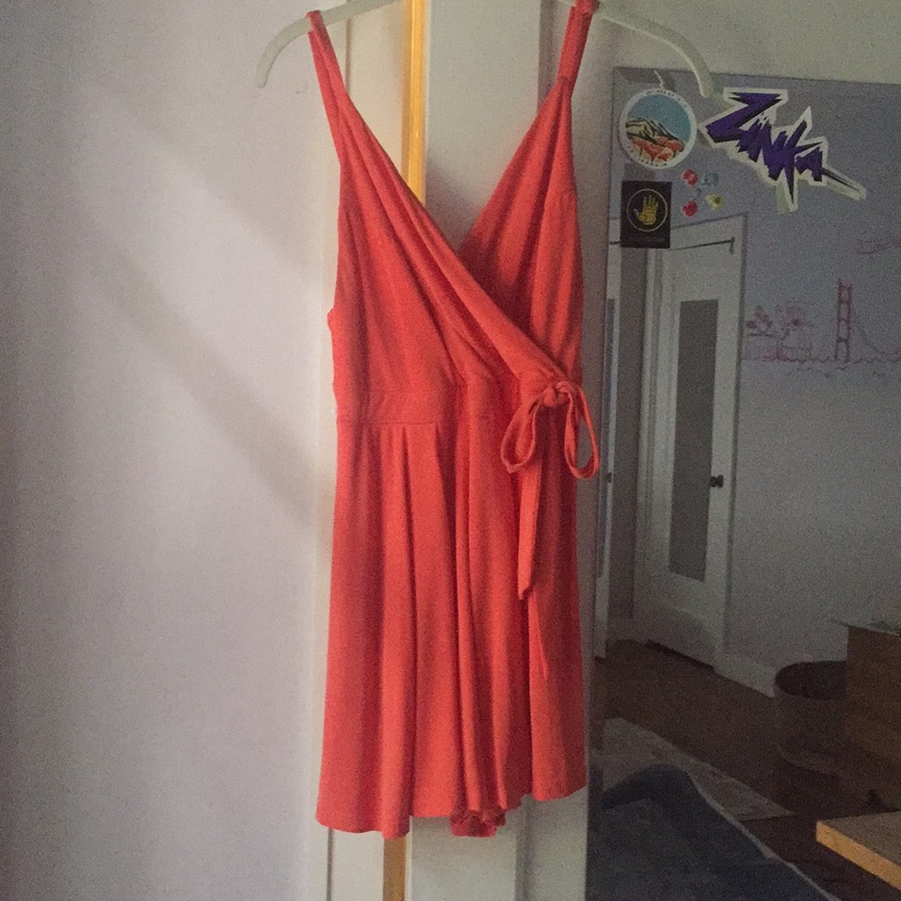 Coral urban outfitters romper
